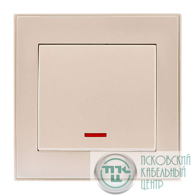 Выключатель 1-кл. СП Rain IP20 с подсветкой крем. LEZARD 703-0303-111