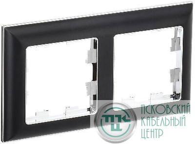 Рамка 2-м BRITE РУ-2-Бр хром/черн. IEK BR-M22-12-2-K23