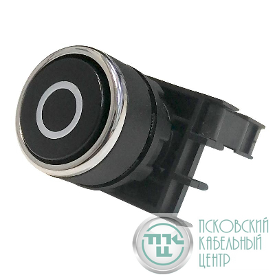 Кнопка нажимная круглая с "0" B100DH-0 черн. EMAS B100DHO