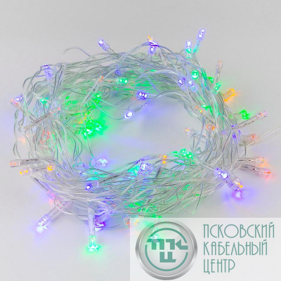 Гирлянда LED ULD-S1000-090/STA MULTI IP20 10м 90 диодов разноцвет. свет провод прозр. Uniel UL-00007179