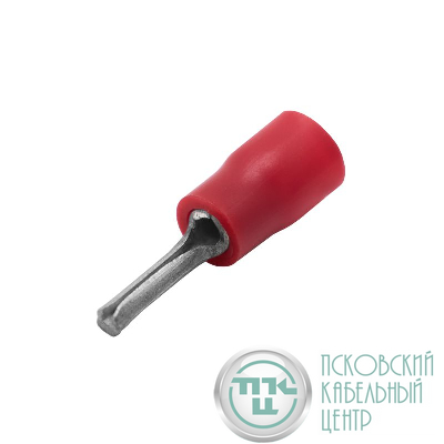Наконечник изол. штыревой круглый 0.25-1.5кв.мм А=1.7мм B=9мм кр. (уп.100шт) DKC 2A1CP