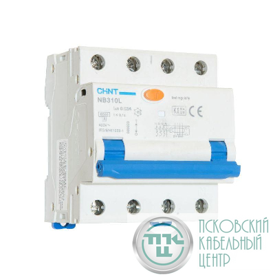 Выключатель автоматический дифференциального тока 4п (3P+N) C 25А 30мА тип AC 6кА NB310L/3N (R) CHINT 660023