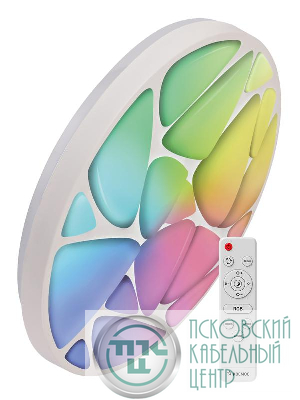 Светильник светодиодный PREMIUM SHELL RGB 75Вт 230В 3000-6500К 6000лм IP40 500х80мм настенно-потолочныйуправляемый с пультом ДУ с RGB подсветкой КОСМОС KSShelRGB75W