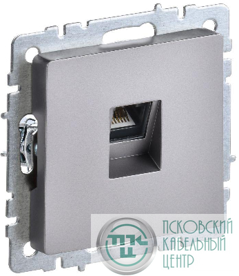 Розетка компьютерная СП RJ45 кат.5E BRITE РК10-БрС механизм сталь IEK BR-K10-1-K46