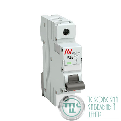 Выключатель автоматический модульный 1п B 63А 6кА AV-6 AVERES EKF mcb6-1-63B-av