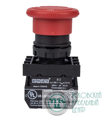 Кнопка-моноблок аварийная (1НО+1НЗ) EMAS MB102E
