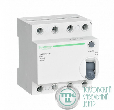 Выключатель дифференциального тока (УЗО) 4п 25А 30мА тип AC City9 Set 400В SE C9R36425