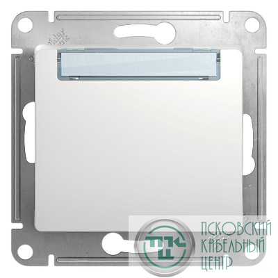Механизм кнопки нажимной 1-кл. СП Glossa 10А IP20 (сх. 1) с табличкой бел. SchE GSL000119