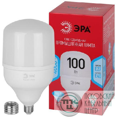 Лампа светодиодная высокомощная RED LINE LED POWER T140-100W-4000-E27/E40 R 100Вт Т140 колокол 4000К нейтр. бел. E27/E40 (переходник в компл.) 9800лм Эра Б0063880