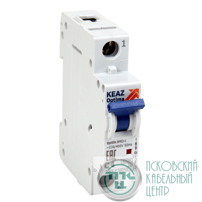 Выключатель автоматический модульный 1п B 2А 6кА OptiDin BM63-1B2-УХЛ3 КЭАЗ 260491