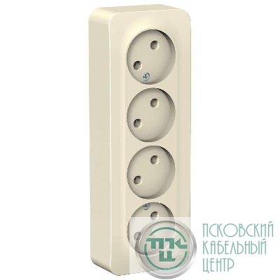 Розетка 4-м ОП Blanca 16А IP20 250В без заземл. без защ. шторок с изолир. пластиной молоч. SE BLNRA000412