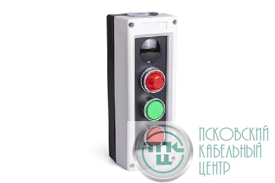 Пост 3-кнопочный со световым индикатором (А220х6) черн./сер. EMAS PK31S
