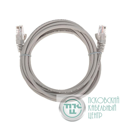 Патч-корд U/UTP CAT 5e RJ45-RJ45 26AWG LSZH сер. 3м Rexant 02-0100-3