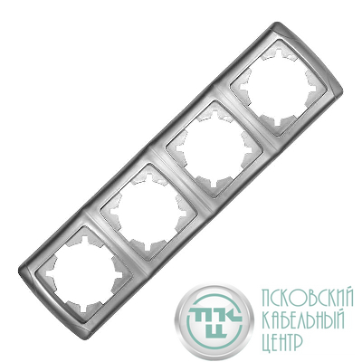 Рамка 4-м Маргарита горизонт. серебр. UNIversal МР004Г-S