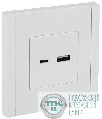Розетка USB A+C 18Вт FORTE&PIANO FP251 бел. IEK FP-U22-018-K01