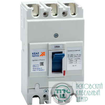 Выключатель автоматический 3п 100А 20кА OptiMat E100N100 УХЛ3 КЭАЗ 224963