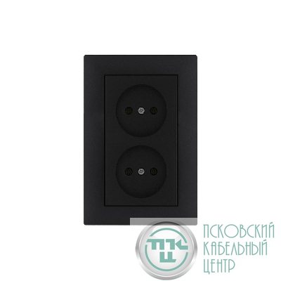 Розетка 2-я Karea RIZZ STAR без заземл. чер. Makel 88054017