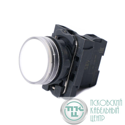 Лампа светосигнальная SB5 d22мм 230-240В AC бел. в сборе SE SB5AVM1