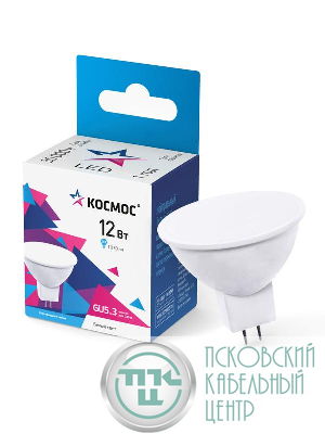 Лампа светодиодная JCDR 12Вт 4500К GU5.3 1070лм 174-265В КОСМОС LkecLED12wJCDRC45
