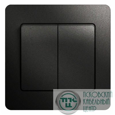 Выключатель 2-кл. СП Glossa 10А IP20 (сх. 5) 10AX в сборе антрацит SE GSL000752