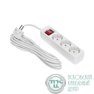 Удлинитель 3х5м с заземл. STANDARD 3х1кв.мм с выкл. бел. Rexant 13-4014