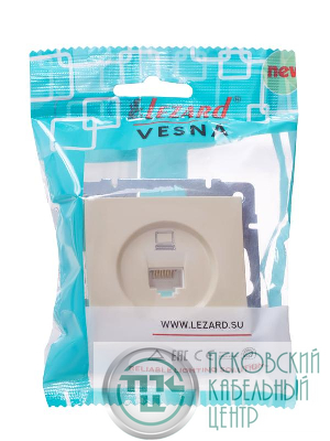 Розетка компьютерная 1-м СП Vesna механизм крем. LEZARD 742-0388-139