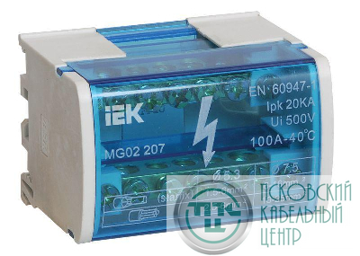 Шина на DIN-рейку в корпусе (кросс-модуль) ШНК 2х7 L+PEN IEK YND10-2-07-100