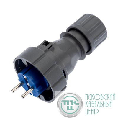 Вилка прямая влагозащищенная 2P+РE 16А IP68 Rexant 111-013