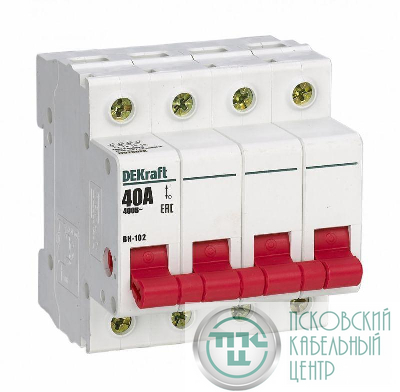 Выключатель-разъединитель 4п 40А ВН-102 DEKraft 17028DEK