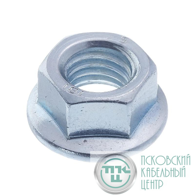 Гайка шестигранная с фланцем и зубьями DIN 6923 М6 класс прочн. 6 цинк (уп.300шт) пакет СТРОЙМЕТИЗ UTORM3110018