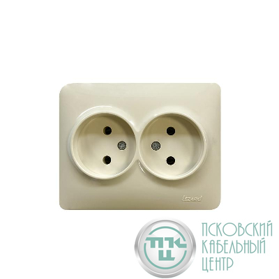 Розетка 2-м Karina Life без заземл. ПБТ крем. LEZARD 708-0300-128B