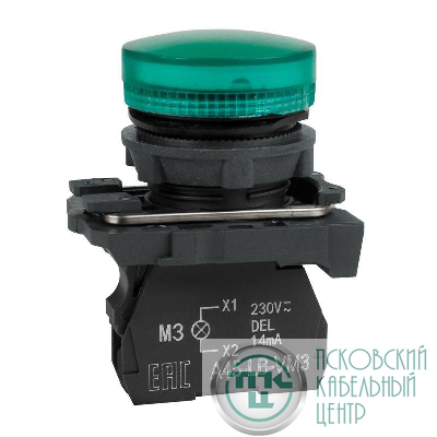Лампа сигнальная OptiSignal D22 C5-L-M3 зел. пластик 230-240VAC XB5AVM3 КЭАЗ 332188