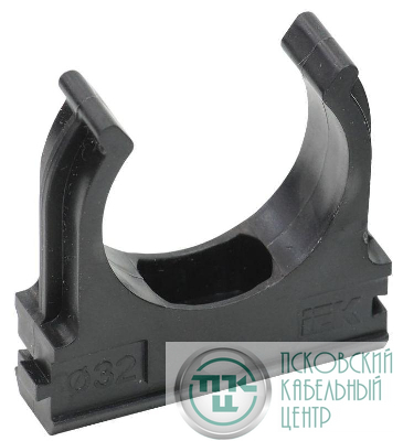 Держатель для труб (клипса) CF32 с защелкой черн. ELASTA IEK CTA10D-CF32-K02-050