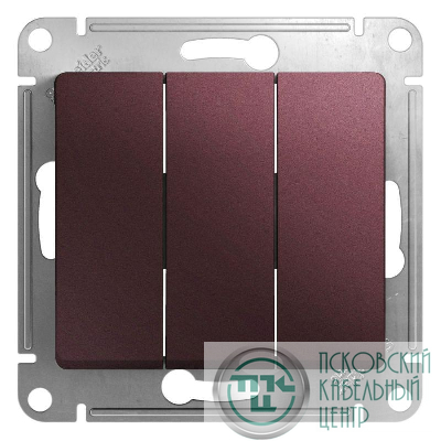 Выключатель 3-кл. СП Glossa 10А IP20 (сх. 3) 10AX механизм баклажан. SchE GSL001131