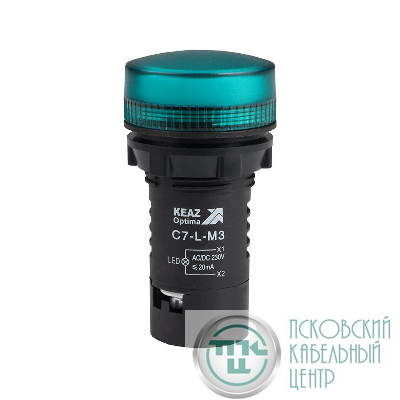 Лампа светодиодная OptiSignal Compact D22 С7-L-M3 зел. 230В AC/DC XB7EV03MP КЭАЗ 362159