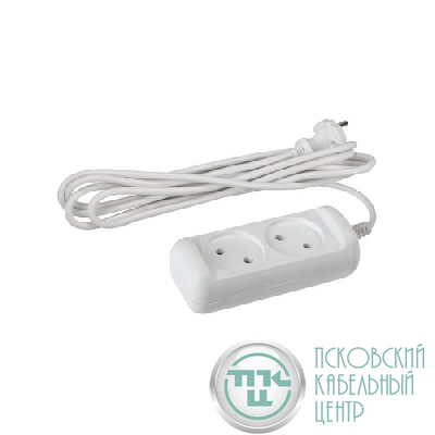 Удлинитель 2х1.5м без заземл. 6А IP20 UX(6)-2-1.5m ПВС 2х0.75 бел. Эра Б0038564