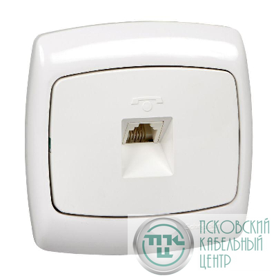 Розетка телефонная 1-м СП Рондо RJ11 бел. SchE RT-4S-BI (РТ-4С-би)