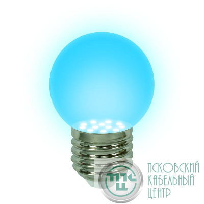 Лампа светодиодная G45 0.65Вт Blue E27 голуб. Uniel 04423
