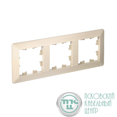 Рамка 3-м AtlasDesign Air беж./дым. бел. SE ATN220203