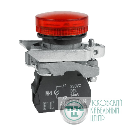 Лампа сигнальная OptiSignal D22 C4-L-M4 красн. металл 230-240VAC XB4BVM4 КЭАЗ 332176