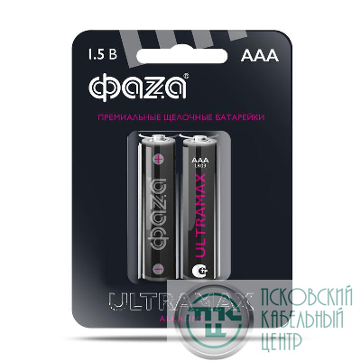 Элемент питания алкалиновый AAA/LR03 1.5В Ultra Max LR03UM-B2 BL-2 (уп.2шт) ФАZА 5043053