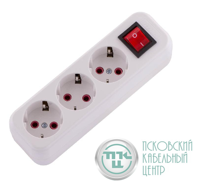 Колодка удлинителя 3-м с заземл. Lila с выкл. LEZARD 720-0300-302