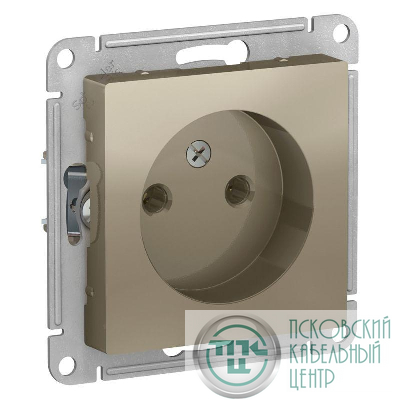 Розетка 1-м СП AtlasDesign 16А IP20 без заземл. без защ. шторок механизм шампань SE ATN000541