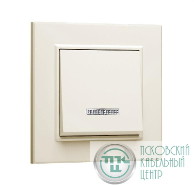Выключатель 1-кл. СП Karea 10А IP20 с подсветкой крем. Makel 56010021