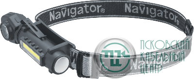 Фонарь аккумуляторный налобный 95 550 NPT-CP34-ACCU 3в1 1LED 3Вт+1СОВ 3Вт Li-ion 3.7В пластик Navigator 95550