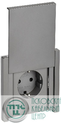Розетка СП FORTE&PIANO16А IP44 FP519 с заземл. защ. шторки с крышкой безвинт. крепл. сталь IEK FP-R16-16-1-44-K46
