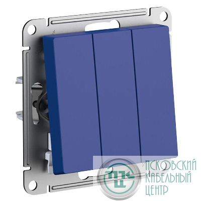 Выключатель 3-кл. AtlasDesign (сх. 1+1+1) 10AX механизм аквамарин SE ATN001131