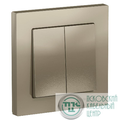 Выключатель 2-кл. СП AtlasDesign 10А IP20 (сх. 5) 10AX в сборе шампань SE ATN000552