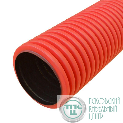 Труба гофрированная двустенная ПНД жесткая d110мм SN26 1250 красн. (дл.6м) (уп.36м) Промрукав PR15.01043