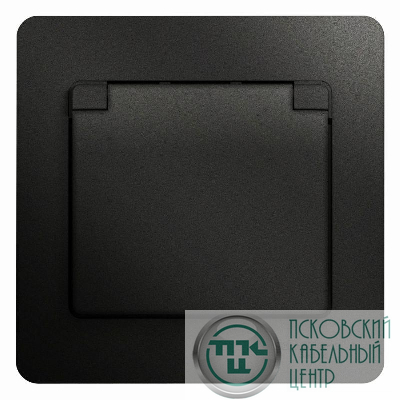 Розетка 1-м СП 1мод. Glossa 16А IP20 с заземл. защ. шторки с крышкой в сборе антрацит SE GSL000746